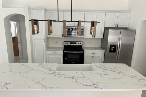 A new kitchen countertop installation
